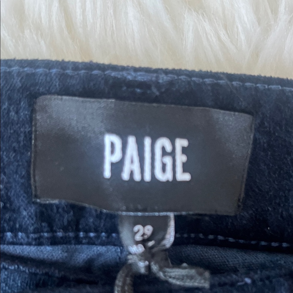 New PAIGE Derp Navy  Flare Women's Pants Jeans - Picture 12 of 15